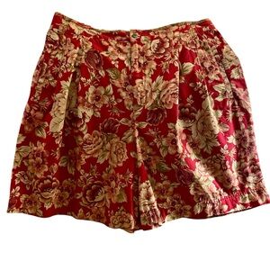 Vintage Lizsport Liz Claiborne Cotton Floral Print Shorts